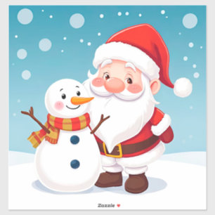 Happy Santa Claus in Snowy Winter Scene