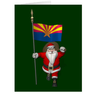 Happy Santa Claus On The Way To Arizona