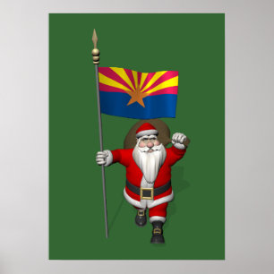 Happy Santa Claus On The Way To Arizona Poster