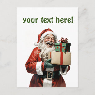 happy santa claus postcard