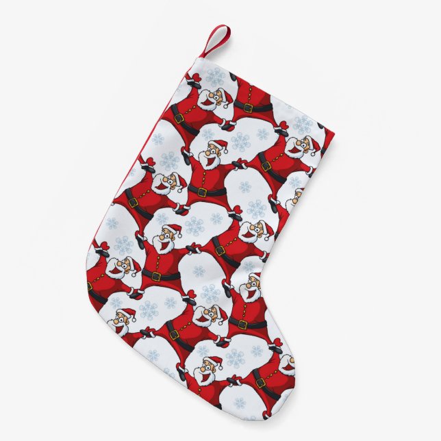 Happy Santa Claus Small Christmas Stocking (Front (Hanging))