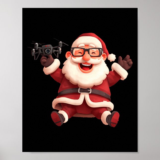 Happy Santa Claus With Drone For Lots And Drones L Poster (Front)