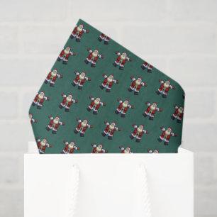 Happy Santa Father Christmas Pixel Art Pattern Tissue Paper