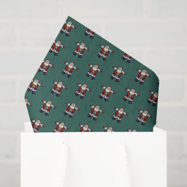 Happy Santa Father Christmas Pixel Art Pattern Tissue Paper (Gift Bag)