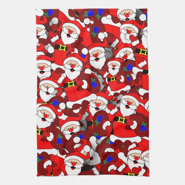 happy santa kitchen towel (Vertical)