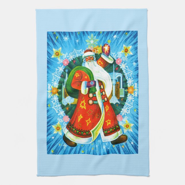 Happy Santa Kitchen Towel (Vertical)
