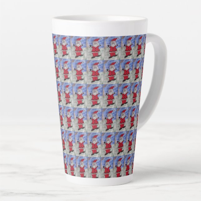 Happy Santa  Latte Mug (Right Angle)
