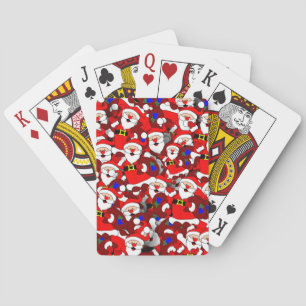 happy santa playing cards