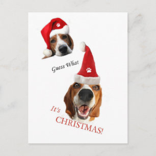 Happy Santa Puppy Holiday Postcard