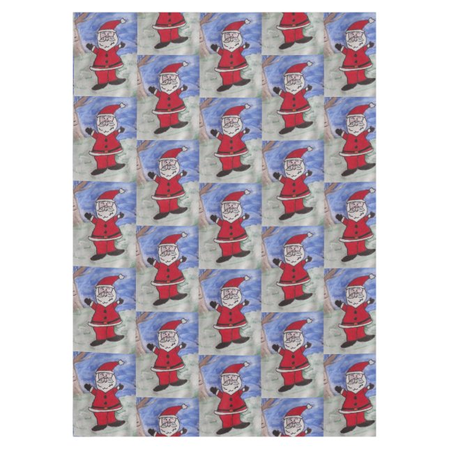 Happy Santa Tablecloth (Front)