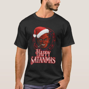 Happy Satanmas Funny Occult Christmas Parody Satan T-Shirt