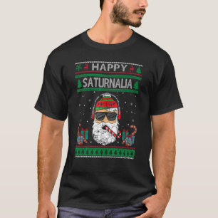Happy Saturnalia Cool Santa Ugly Christmas Sweater