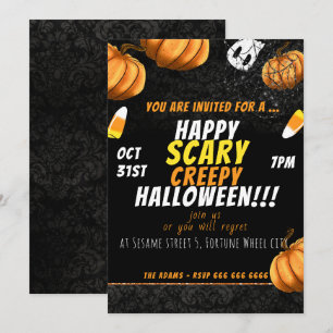 Happy Scary Creepy Halloween Invitation
