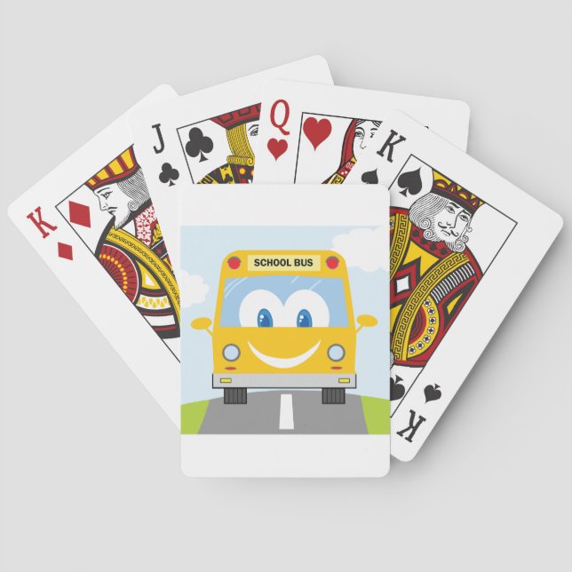 Happy School Bus Playing Cards (Back)