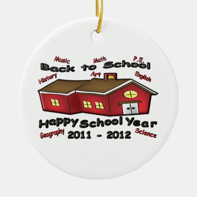 Happy School Year Ceramic Ornament (Front)