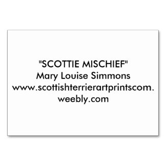 HAPPY SCOTTIE BIRTHDAY TABLE NUMBER