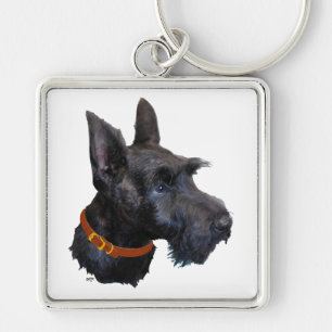 Happy Scottish Terrier Key Chain