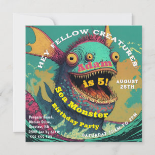 Happy Sea Monster Invitation
