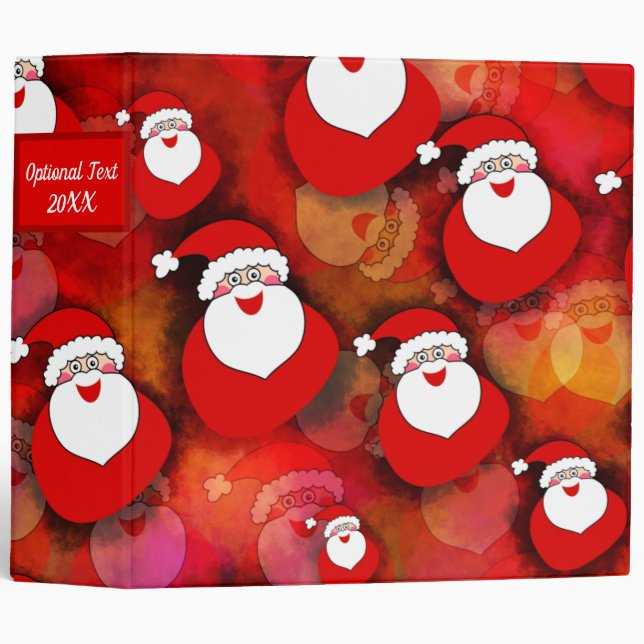 Happy Seamless Santa Claus Pattern Binder (Front/Spine)
