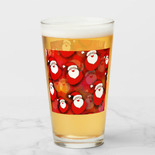 Happy Seamless Santa Claus Pattern Glass