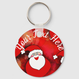 Happy Seamless Santa Claus Pattern Keychain