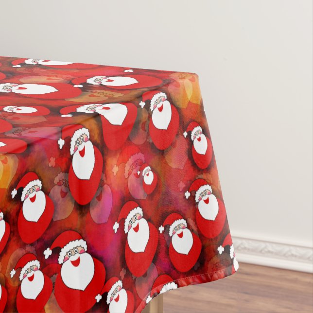 Happy Seamless Santa Claus Pattern Tablecloth (In Situ)