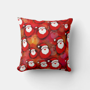 Happy Seamless Santa Claus Pattern Throw Pillow