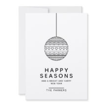 Happy Seasons Carte de voeux avec Christmas Ball