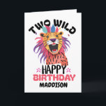 Happy Second Two Wild Safari Themed 2nd Birthday  Card<br><div class="desc">This cute birthday card,  is a fun way to celebrate the birthday of one of your favourite people!
This card can be customised with the birthday boy or girls name.</div>