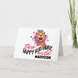 Happy Second Two Wild Safari Themed 2nd Birthday  Card
