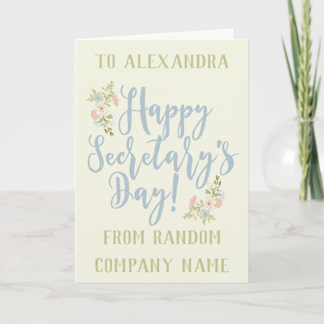Happy Secretary's Day Personalized Greeting Card (Front)
