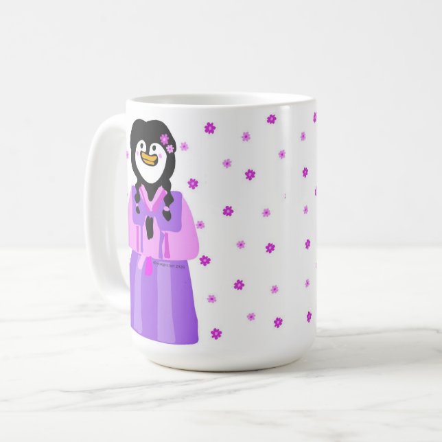 Happy Seollal Penguin Coffee Mug (Front Left)