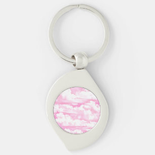 Happy Serene Pink Clouds decor Keychain