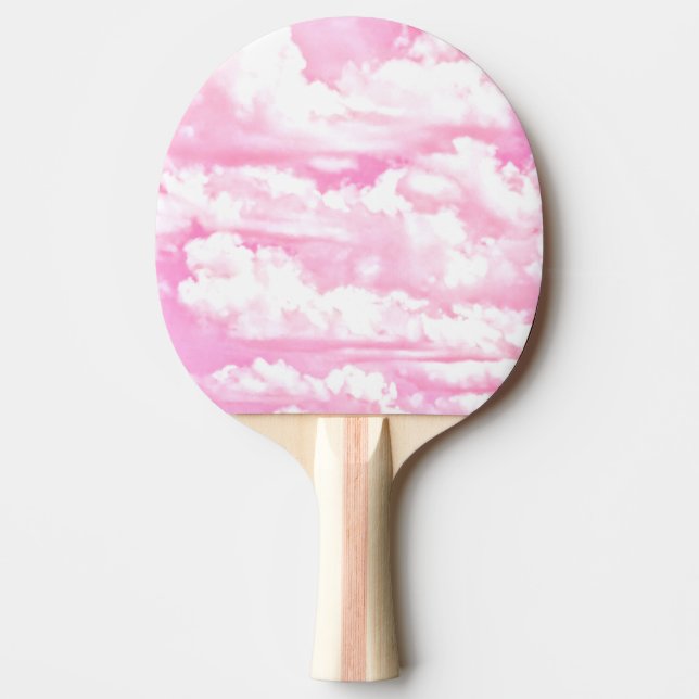 Happy Serene Pink Clouds decor Ping Pong Paddle (Front)