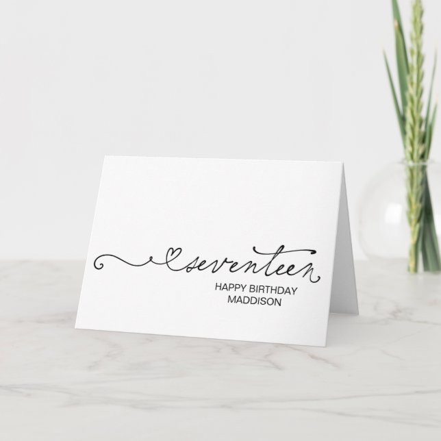 Happy Seventeenth Birthday Turning Seventeen 17th Card (Front)