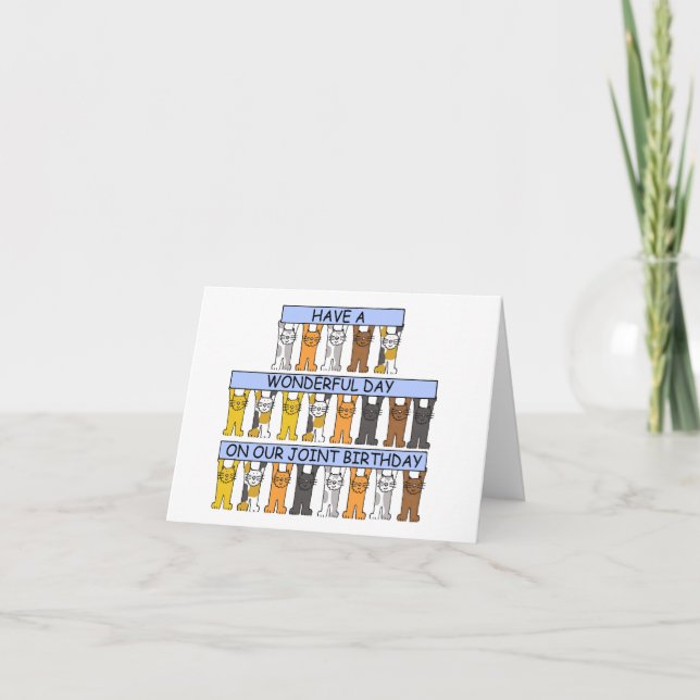 Happy Shared Same Day Birthday Card (Front)