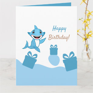 Happy Shark Family Birthday Card