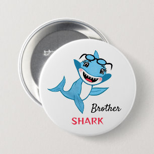 Happy Shark Family Brother Shark 3 Inch Round Button