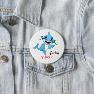 Happy Shark Family Daddy 3 Inch Round Button