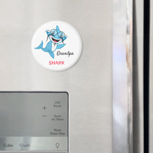 Happy Shark Family Grandpa Shark Magnet