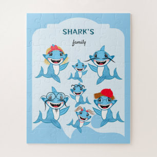 Happy Shark Family Jigsaw Puzzle