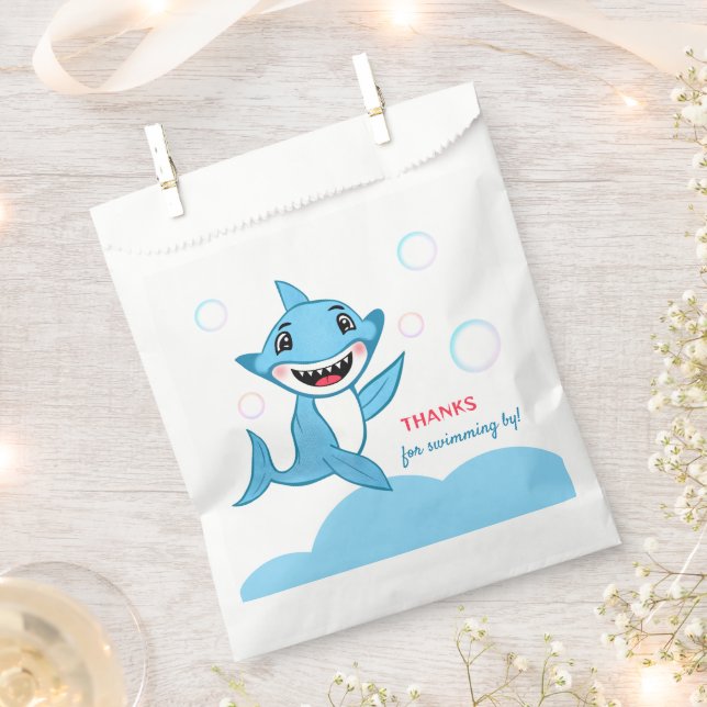 Happy Shark Family Thank You Favour Bag (Clipped)