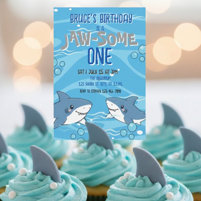 Happy Shark Jaw-Some One birthday Invitation (Creator Uploaded)