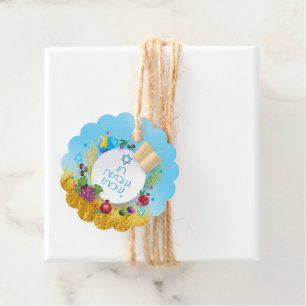 Happy SHAVUOT decorative ornament seven species Favour Tags