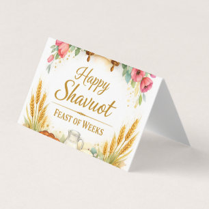 Happy Shavuot Feast of Weeks Painting Card, Jewish Business Card