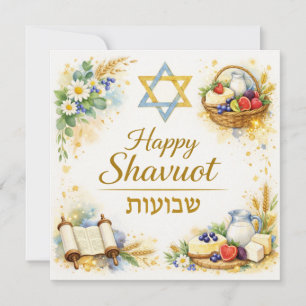 Happy Shavuot Hebrew, Star of David, Dairy, Jewish