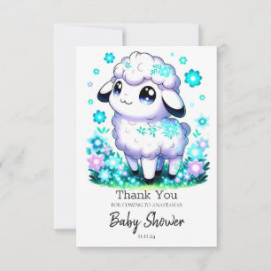 Happy Sheep Baby Shower Thank You Card