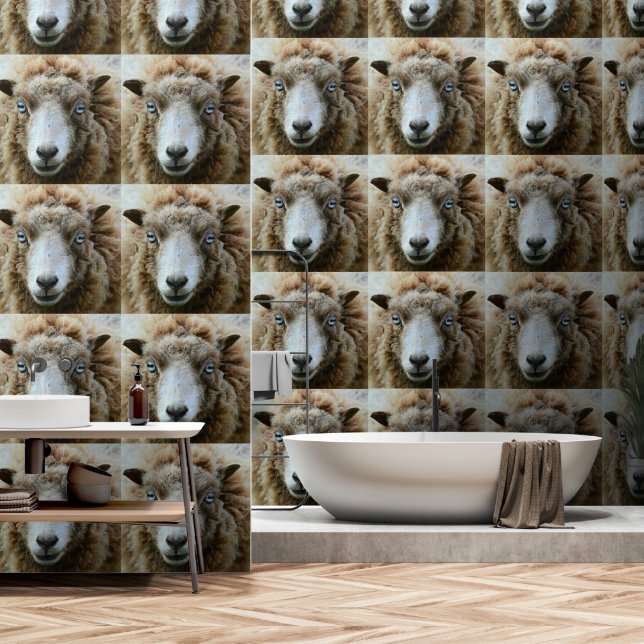 Happy Sheep Funny Wallpaper (Bathroom)