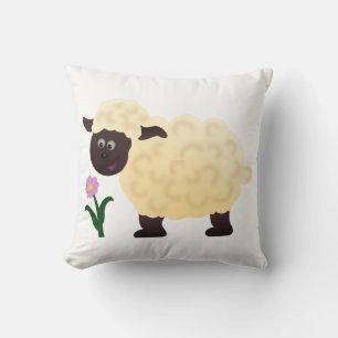 Happy Sheep Throw Pillow