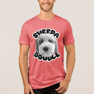 happy sheepadoodle-text Tri-Blend shirt